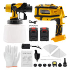 200W Electric Spray Gun for 21V Battery (2X) - 1400ML, 5 Nozzles