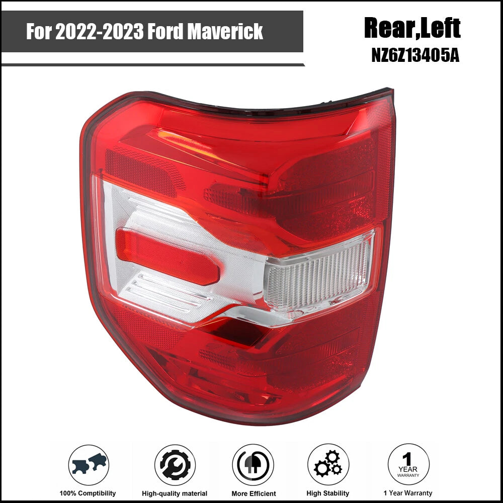 Left Tail Light for Ford Maverick (2022–2023) Halogen Red