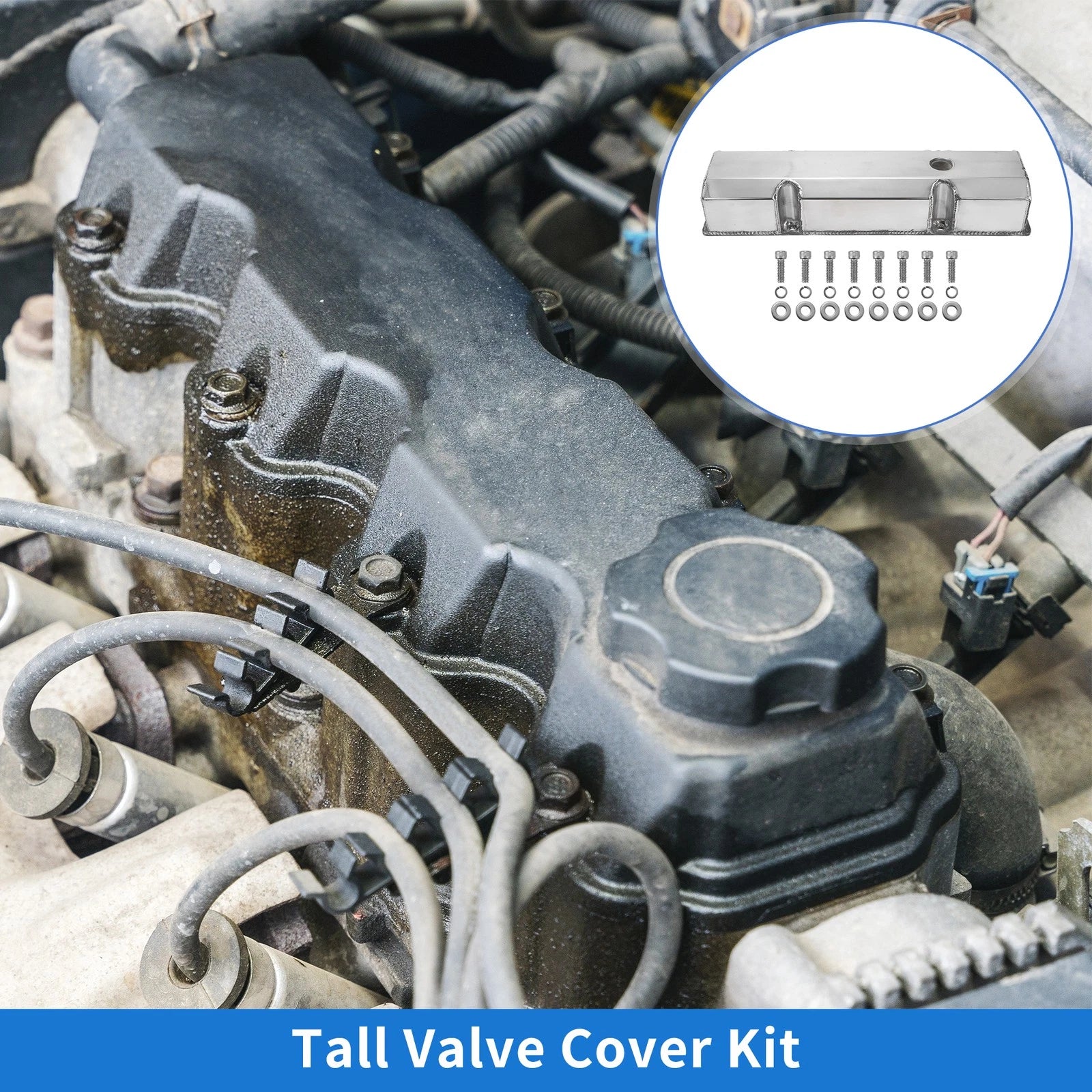Valve Cover for Chevrolet 283 302 305 (1958–1986) W/ Long Bolts Gaskets