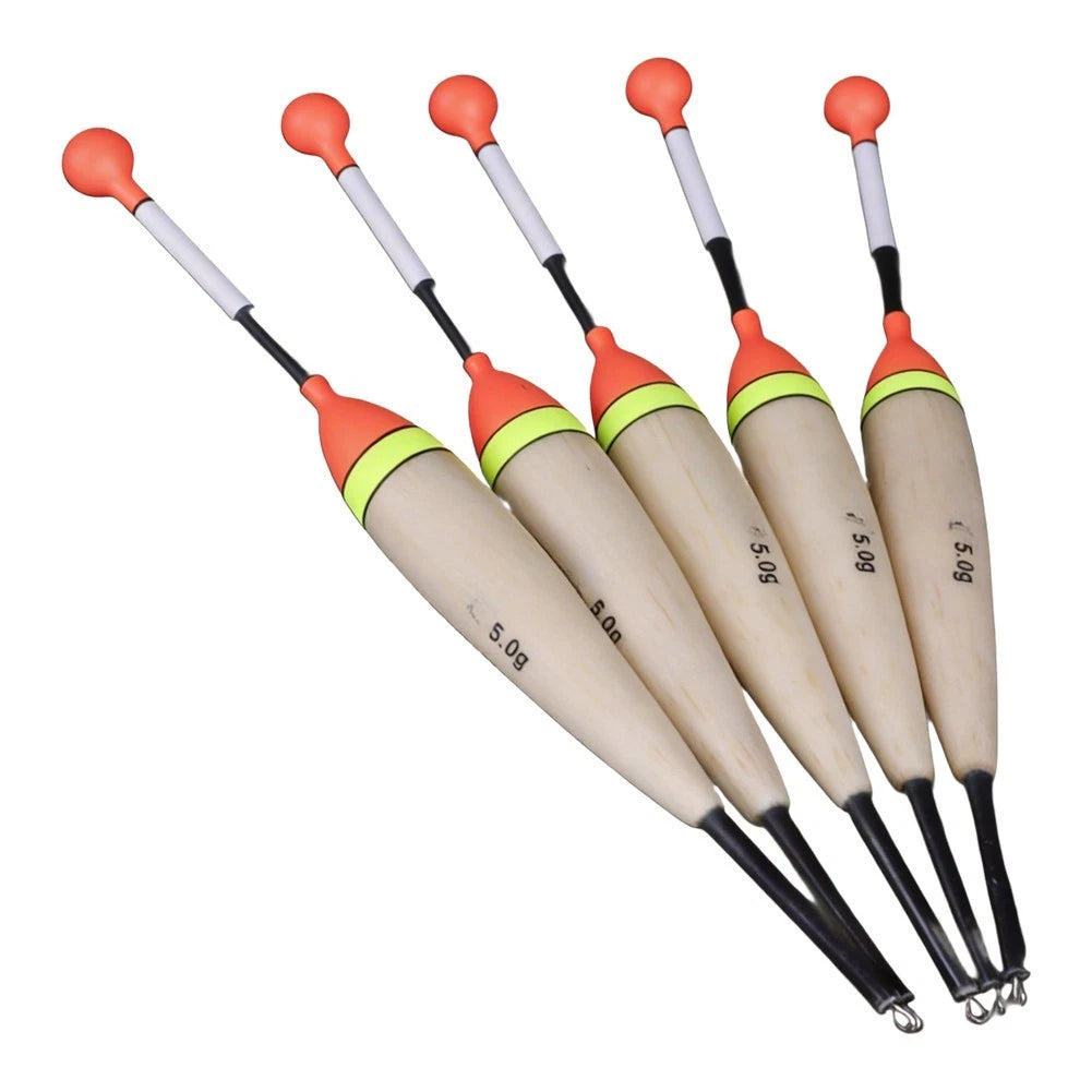 5pcs Fishing Floats for Barguzinsky (3g, 4g, 5g) - White, Black, Red