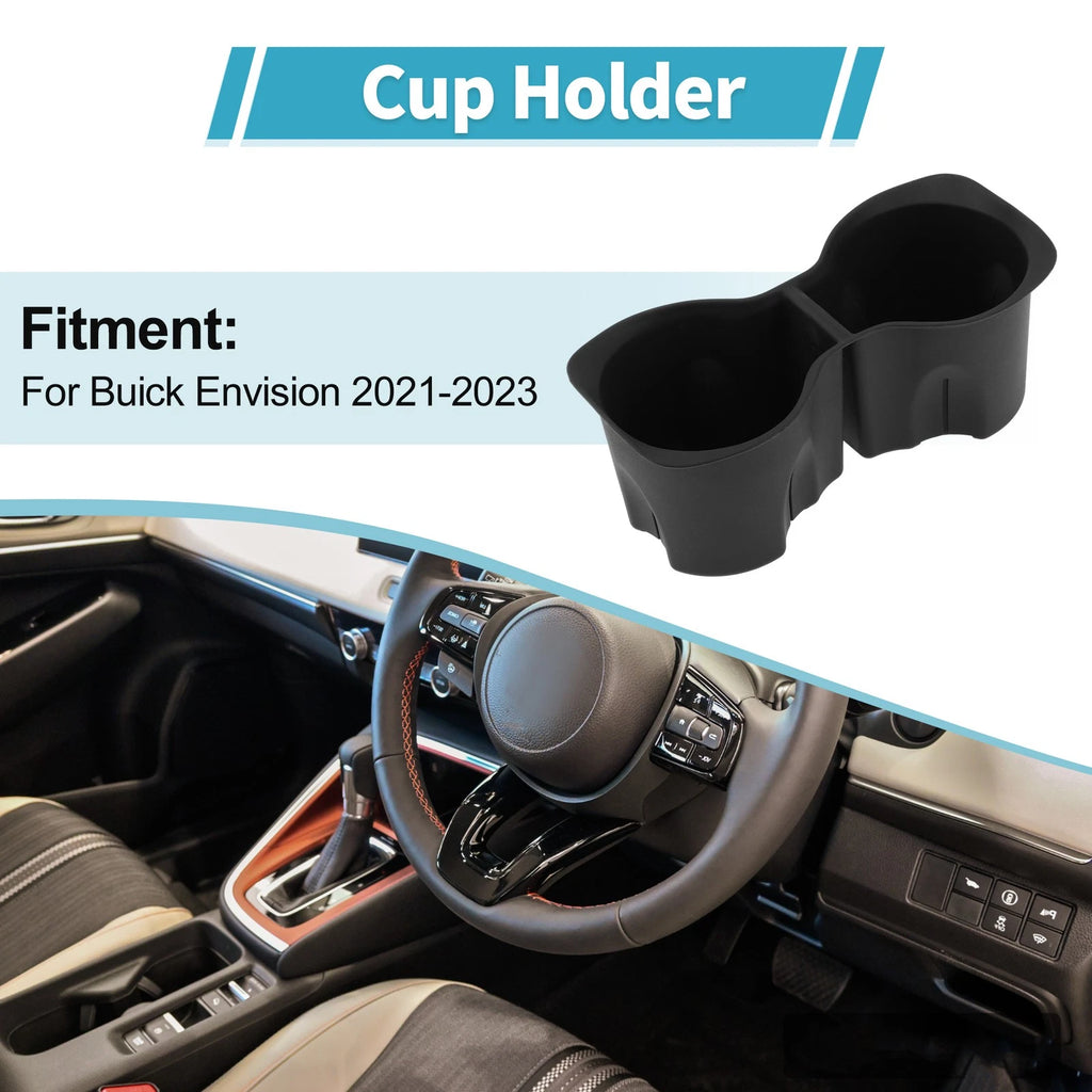 Center Console Cup Holder Organizer for Buick Envision (2021–2023) TPE Black