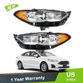 Headlight Assembly Set of 2 LED DRL for Ford Fusion (2017–2019)