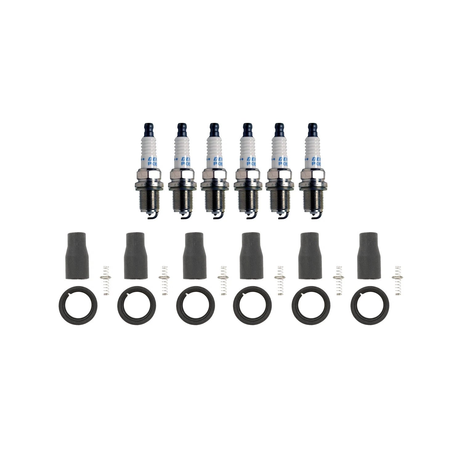 Set of 6 Denso Double Platinum Spark Plugs & NGK Coil Boots for Azera Sedona V6