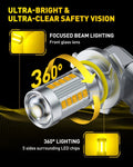 2X H10 LED Headlight Fog Bulbs for Universal Vehicles (3000K Amber)