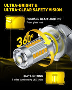 2X H10 LED Headlight Fog Bulbs for Universal Vehicles (3000K Amber)