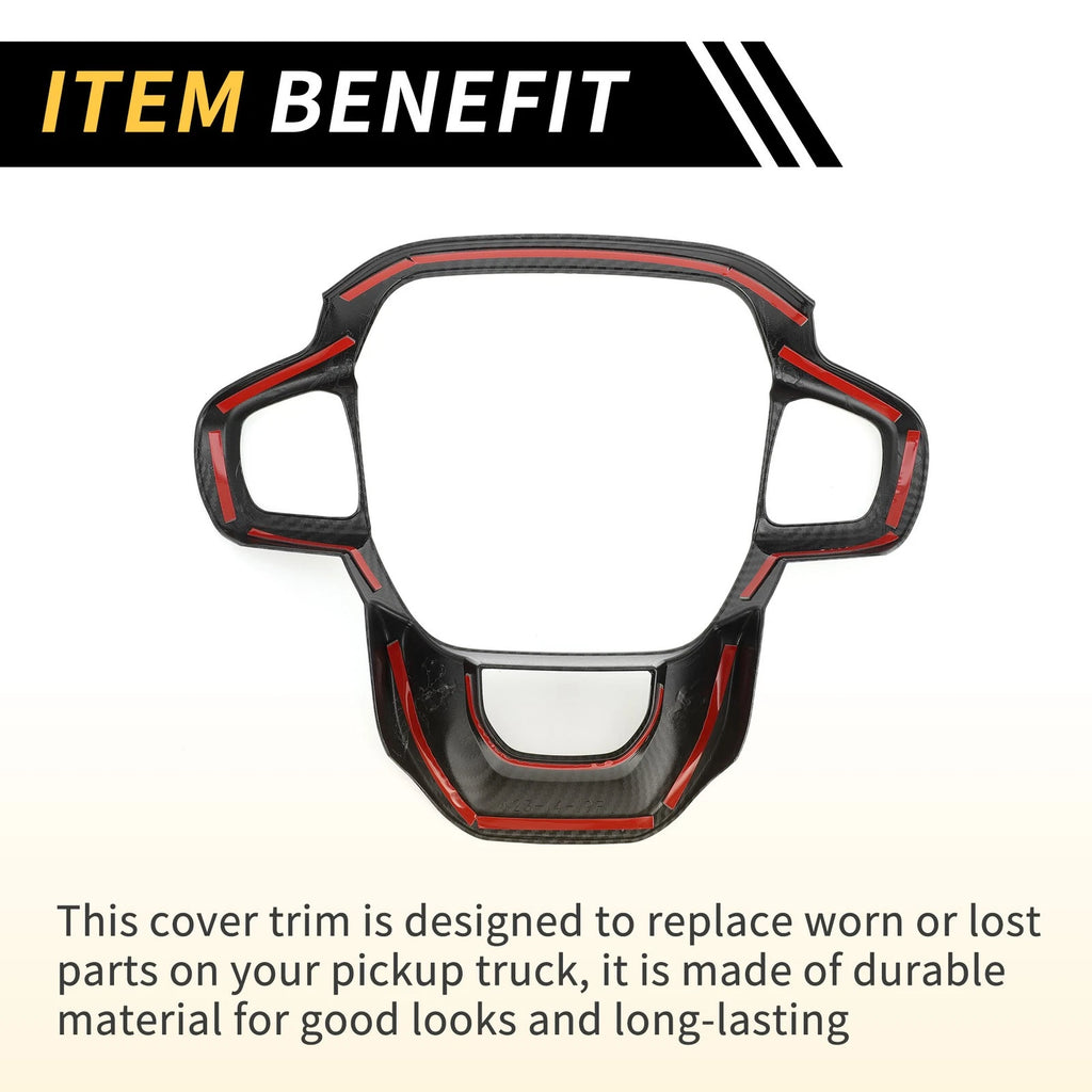Carbon Fiber Steering Wheel Cover Trim for Ford Ranger (2023–2024)