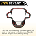 Carbon Fiber Steering Wheel Cover Trim for Ford Ranger (2023–2024)