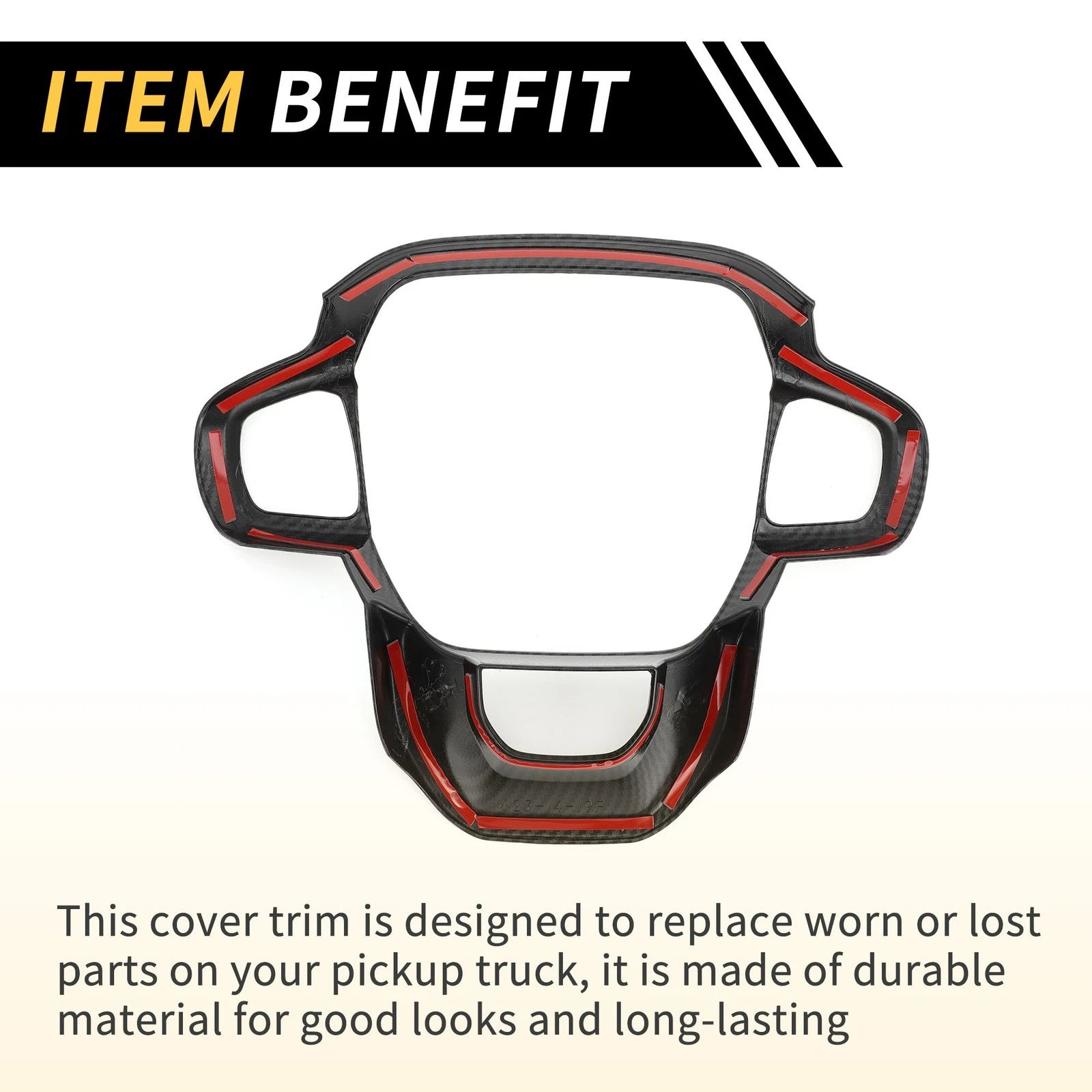 Carbon Fiber Steering Wheel Cover Trim for Ford Ranger (2023–2024)