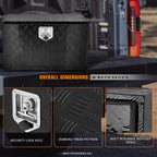 Diamond Tread Aluminum Over-Hanging Lip Tool Box for Trucks (30"x18"x17.3")