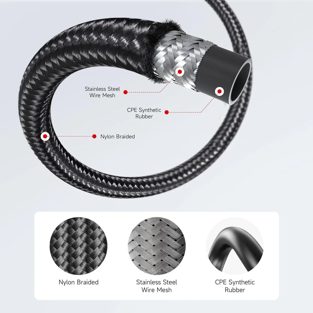 Braided Nylon Fuel Line Kit for Universal Applications (10FT, AN8)