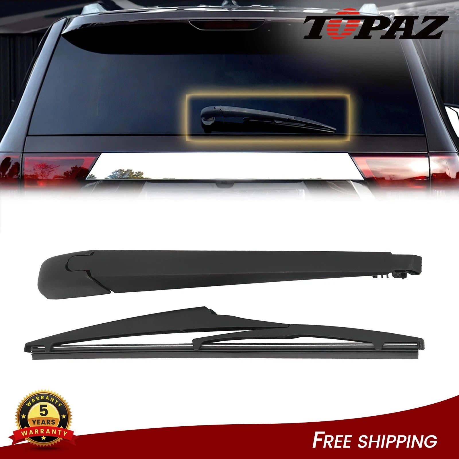 Rear Wiper Arm & Blade for Dodge Durango (2011–2025) Fiat 500 (2012–2019)