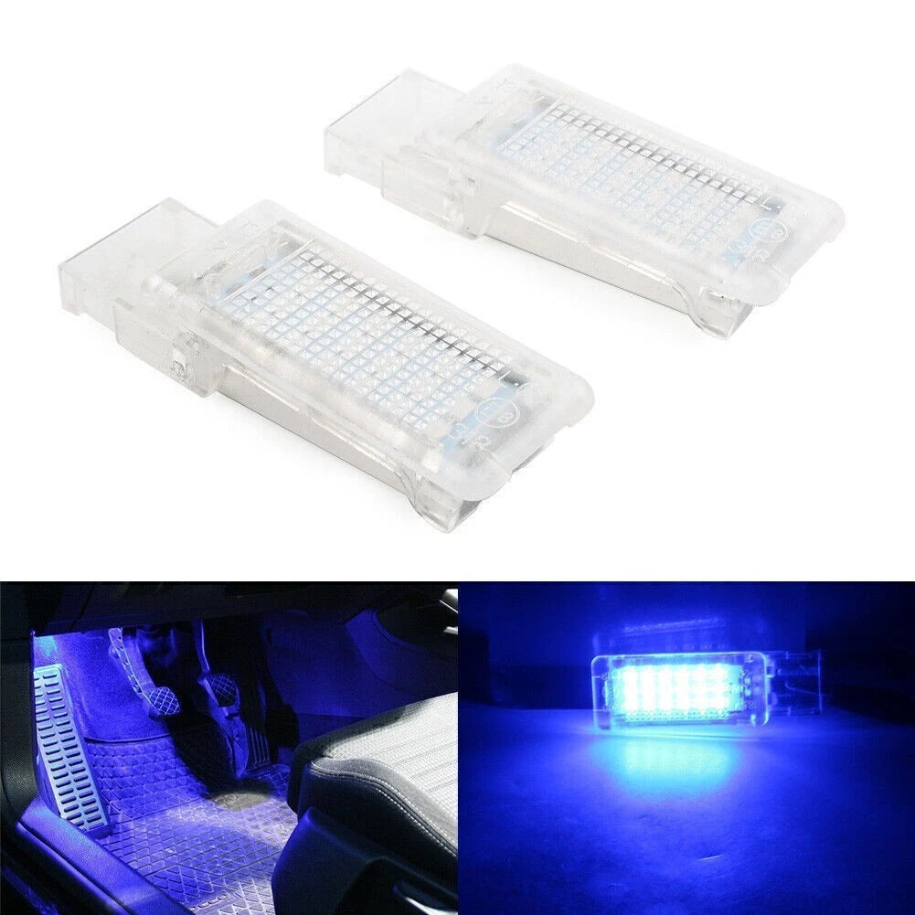 2X Blue 12V LED Footwell Light Lamp for VW Golf 6 (2009–2013), Jetta (2006–2008), Skoda