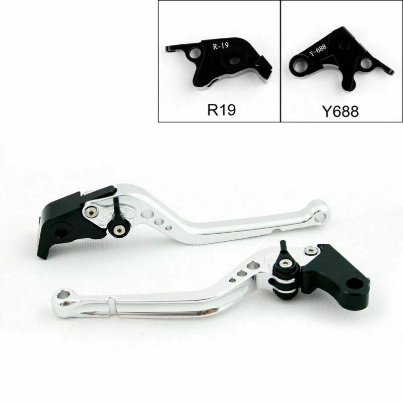 Long Brake Clutch Levers for Yamaha YZF 1000 R1 (2009–2014) Silver T9