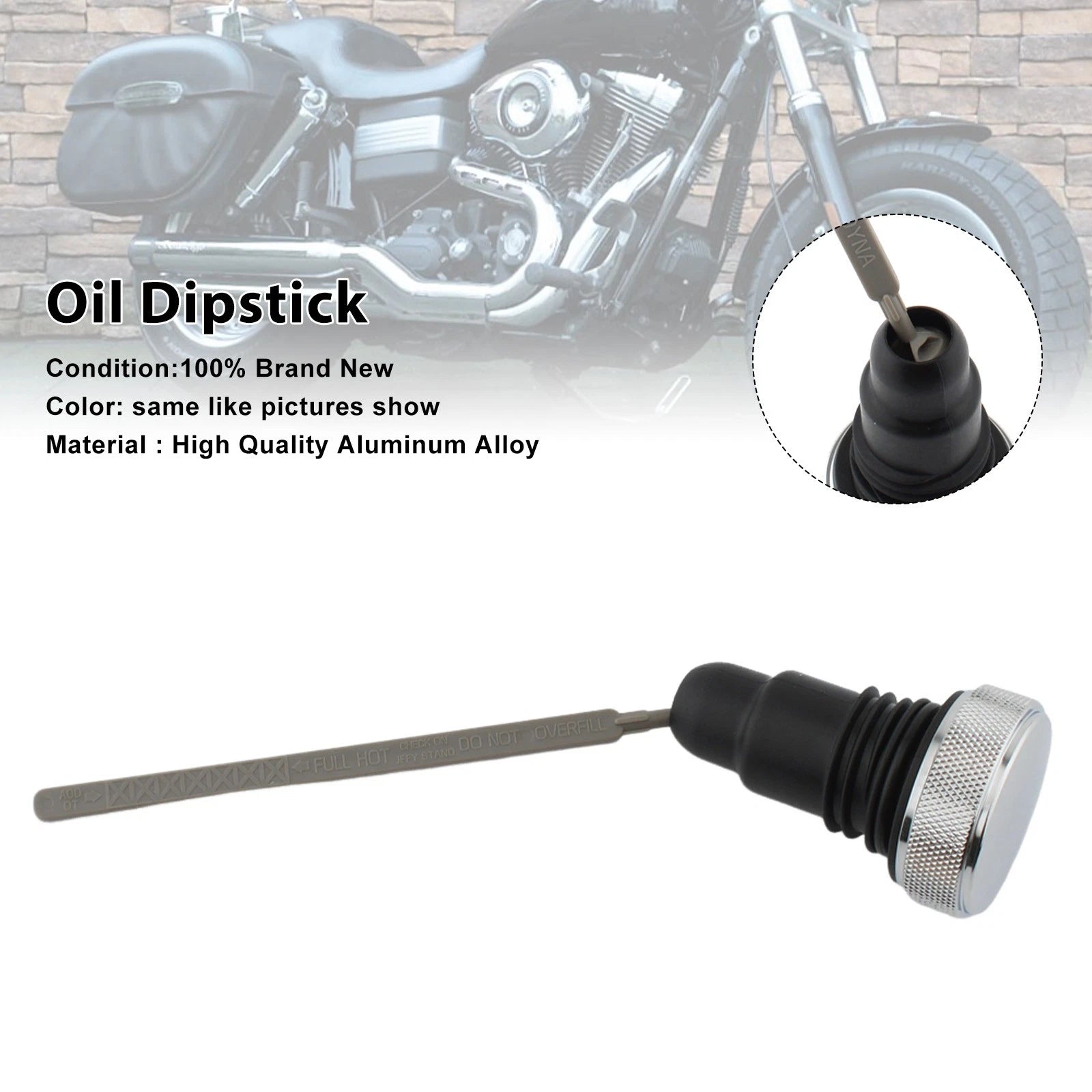Oil Dipstick Tank Cap Plug for Harley FXD Dyna (2006–2017) 0710-0153