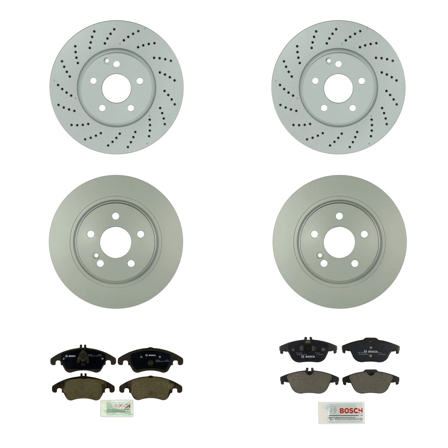 Bosch QuietCast Brake Rotor & Semi-Met Pad Kit for W204 C-Class (2008–2015)