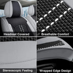 Set of 4 Leather Car Seat Covers for Toyota Tacoma Gray Black