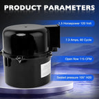 Pool Spa Blower for Air Supply Silencer 2" Plumbing 1.5HP 120V