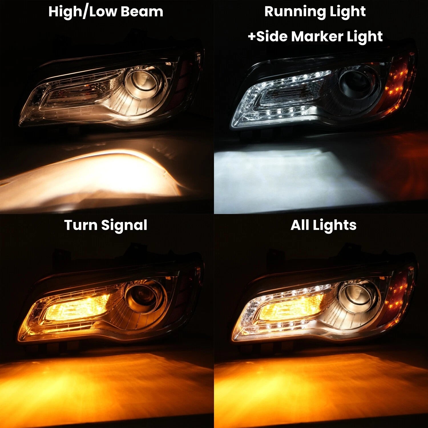 Chrome Clear Headlight for Chrysler 300 (2011-2023) LED
