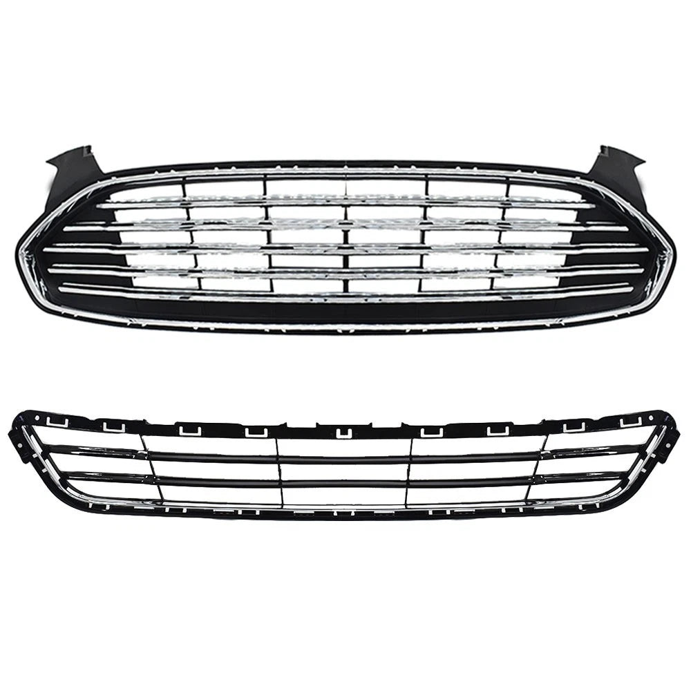 Chrome Black Front Grille for Ford Fusion Mondeo (2013-2016)