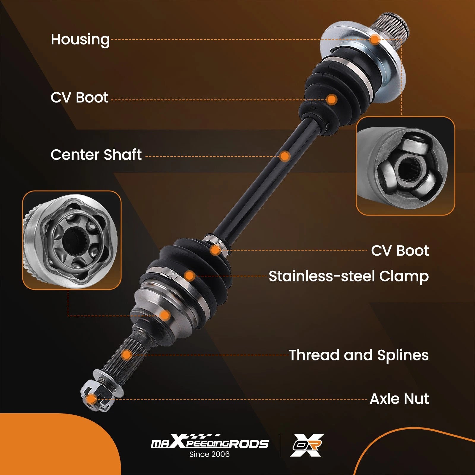Rear CV Joint Axles Set for Suzuki King Quad 450–750 (2015–2020)