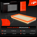 2X Engine Air Filter for Jeep Wrangler TJ (1997-2006) Flexible Panel