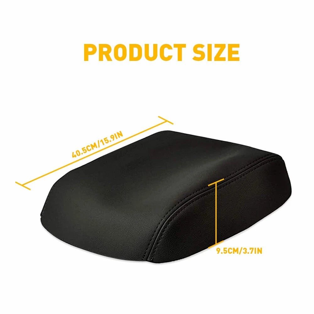 Leather Center Console Lid Armrest Cover for Honda Pilot (2009–2015) Black