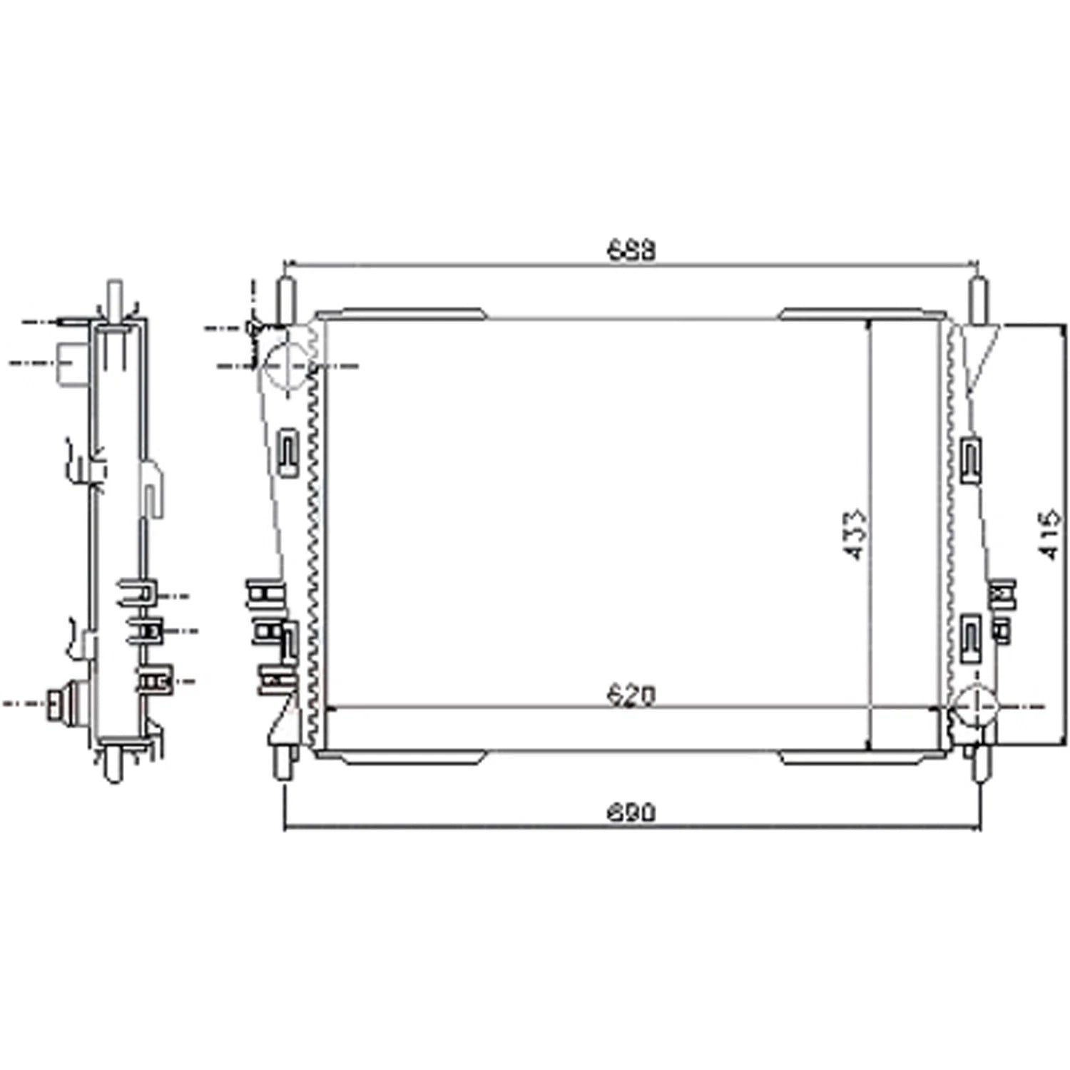 Replacement Plastic Aluminum Radiator for Ford Ranger PX (2011–2018)
