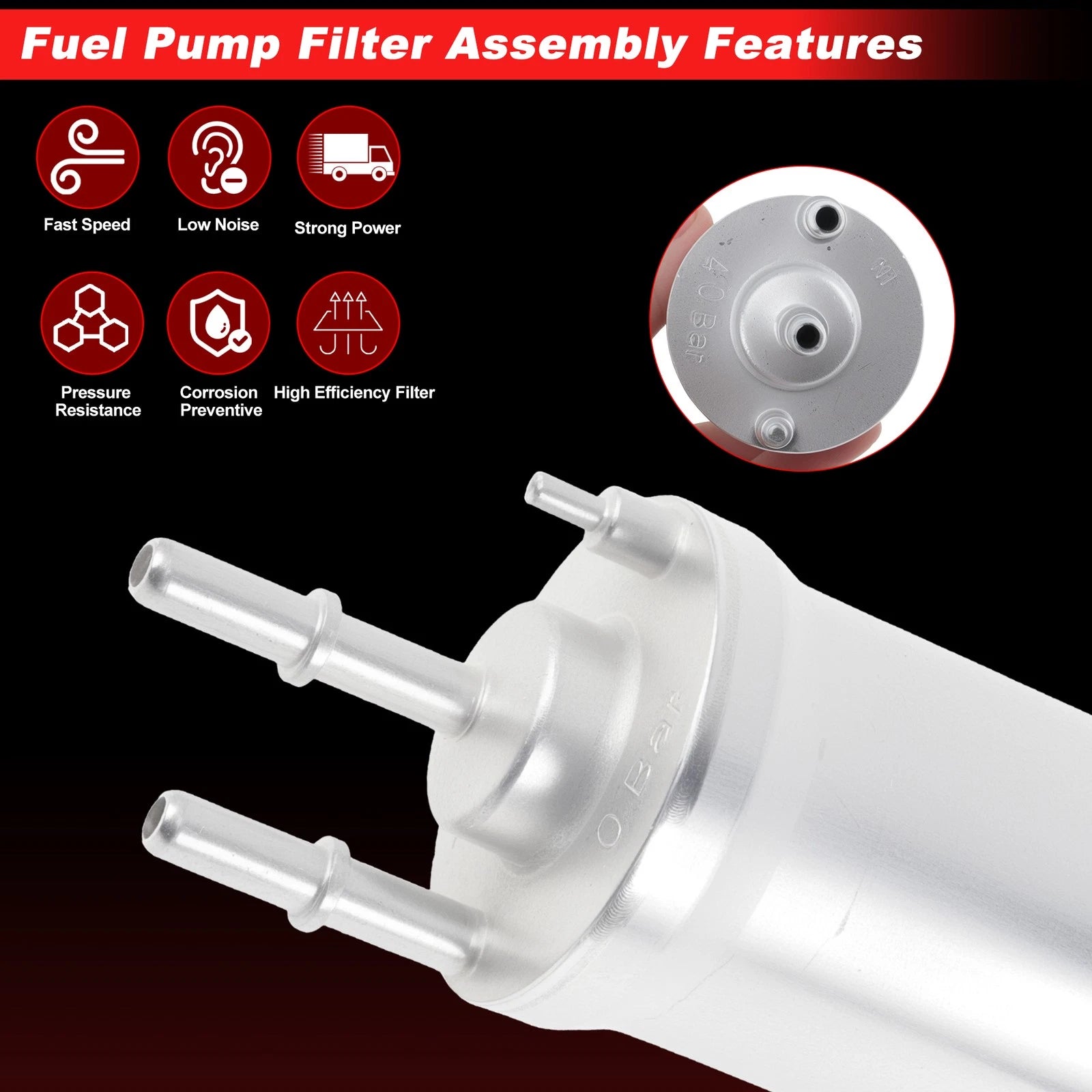 Fuel Filter Assembly for Audi A3 Quattro (2008–2009) No.F026403006 Metal