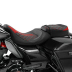 Black Red Driver Passenger Seat for Harley CVO Road Glide (2009-2023)