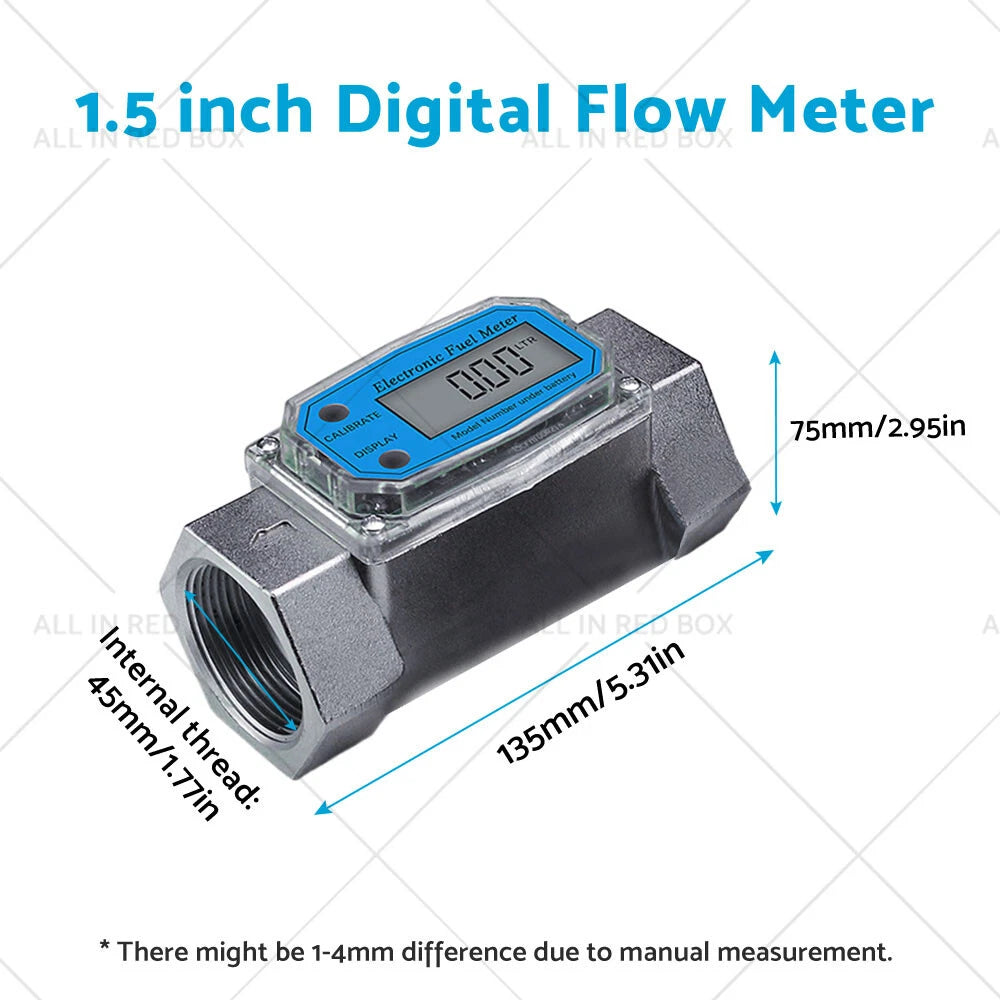 1.5 Turbine Digital Diesel Water Fuel Flow Meter Oval Gear Gauge