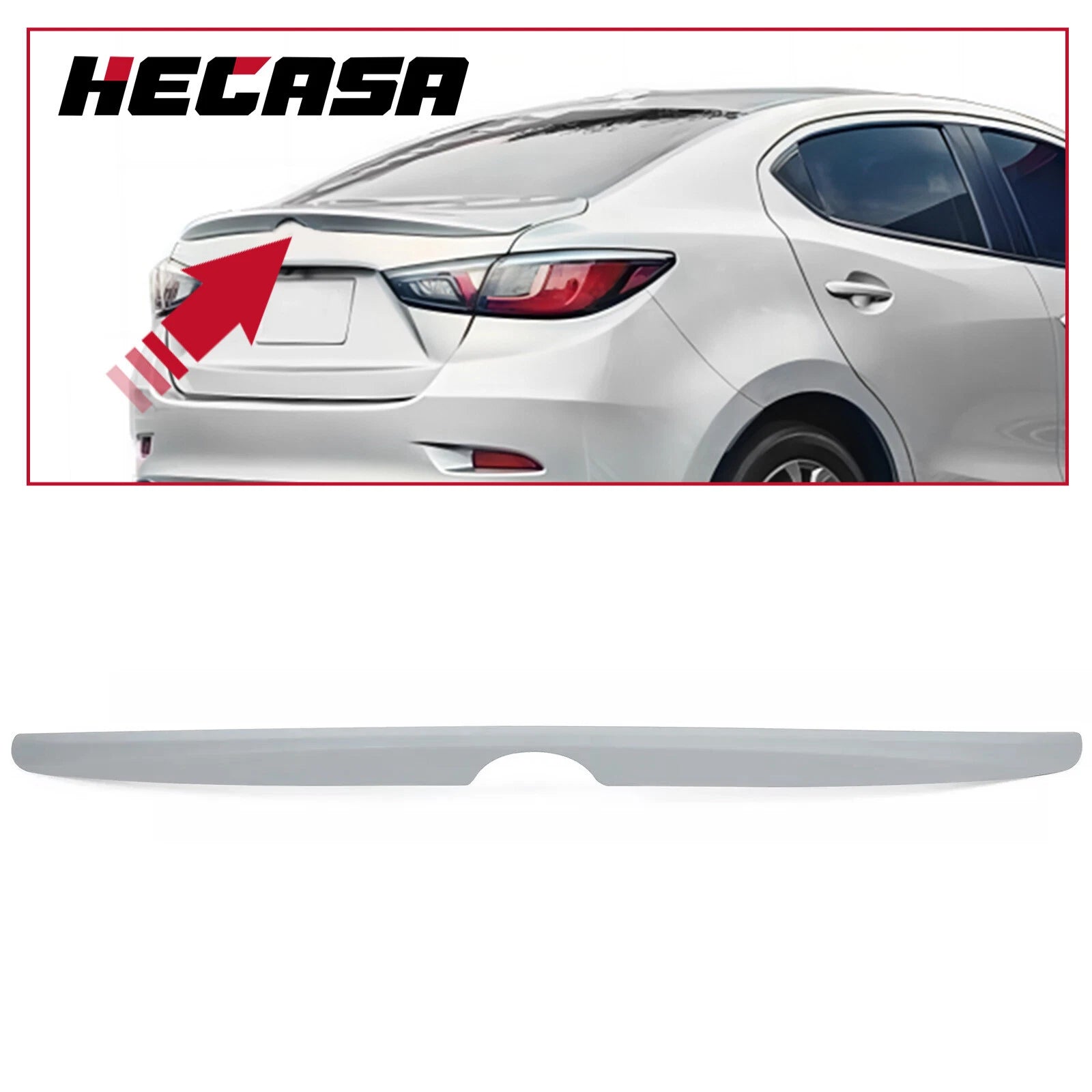 Rear Trunk Spoiler Lip Wing for Toyota Yaris (iA Sedan 2016–2020) Gray