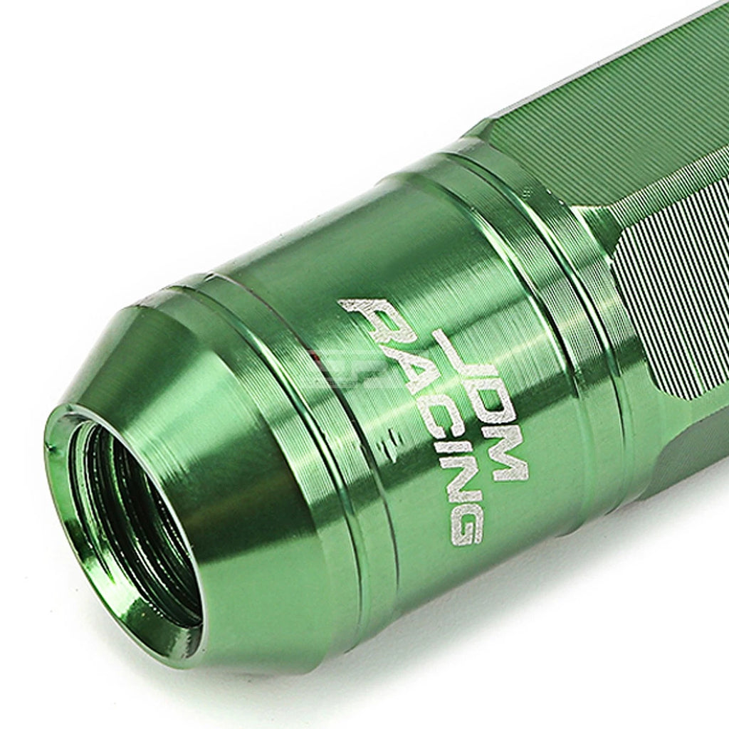 Open-End Aluminum Green Lug Nuts + Adapter M12x1.5 for
