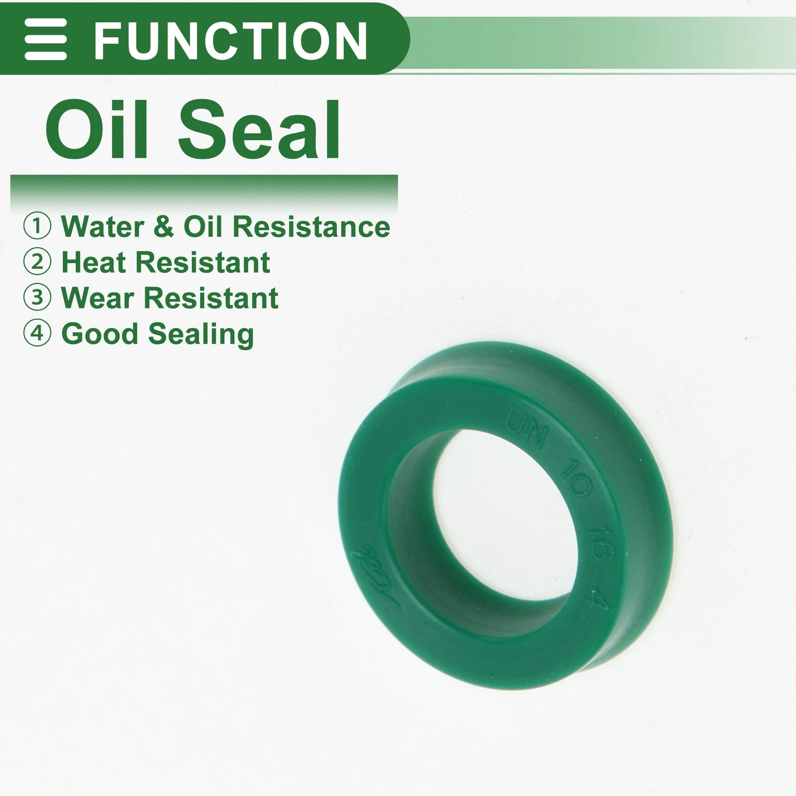 Set of 5 Oil Seal Rotary Shaft Seal 10x16x4mm High Pressure Green for Various Models