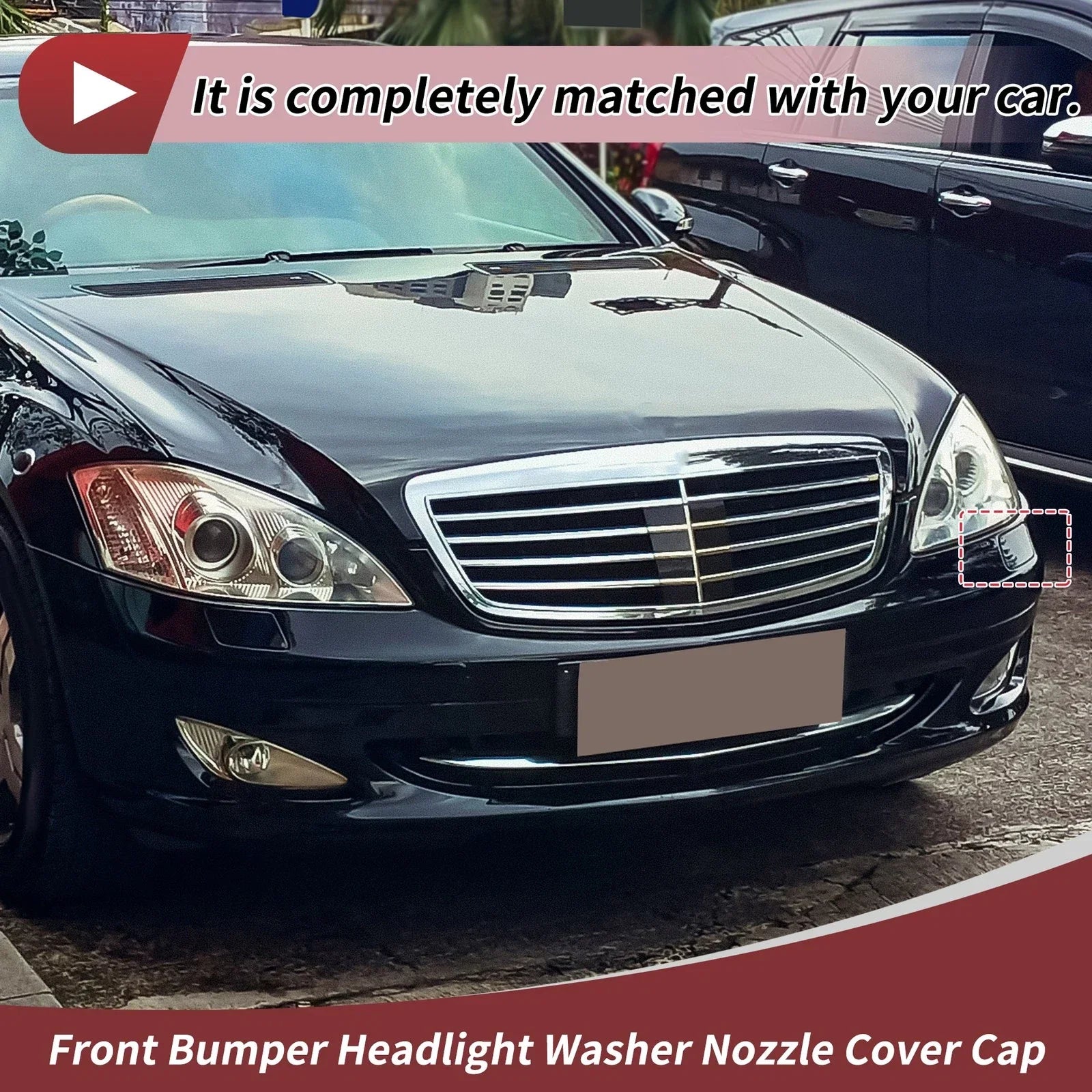 Front Left Bumper Headlight Washer Nozzle Cover for Mercedes-Benz W221 (2006-2013)