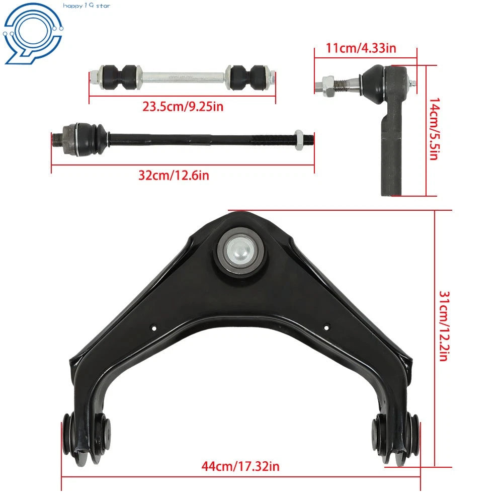 Front Upper Control Arms Tie Rods for GMC Sierra 2500, Chevrolet Silverado 2500 (2001–2010)