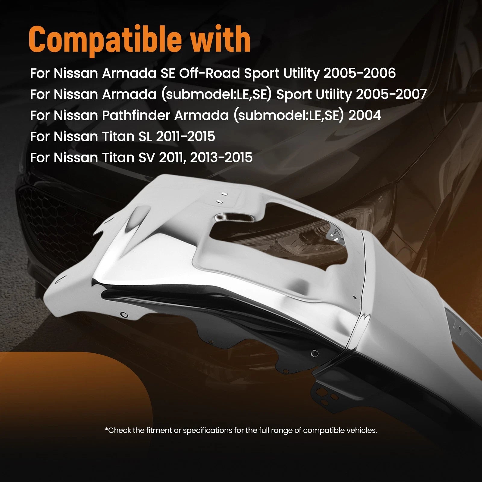 Chrome Front Bumper for Nissan Titan SL SV Armada (2011–2015) 62022ZR08A