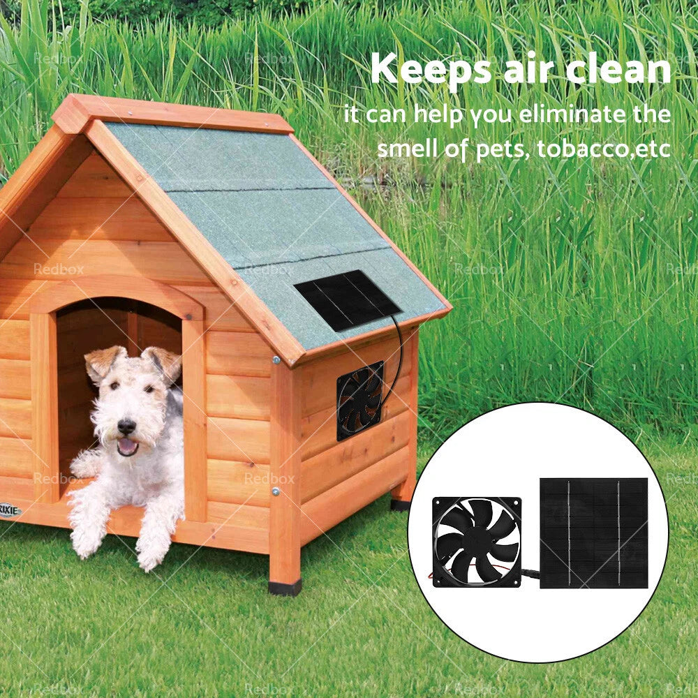 20W Solar Panel Fan for Greenhouse Pet Dog Chicken House (No Years)