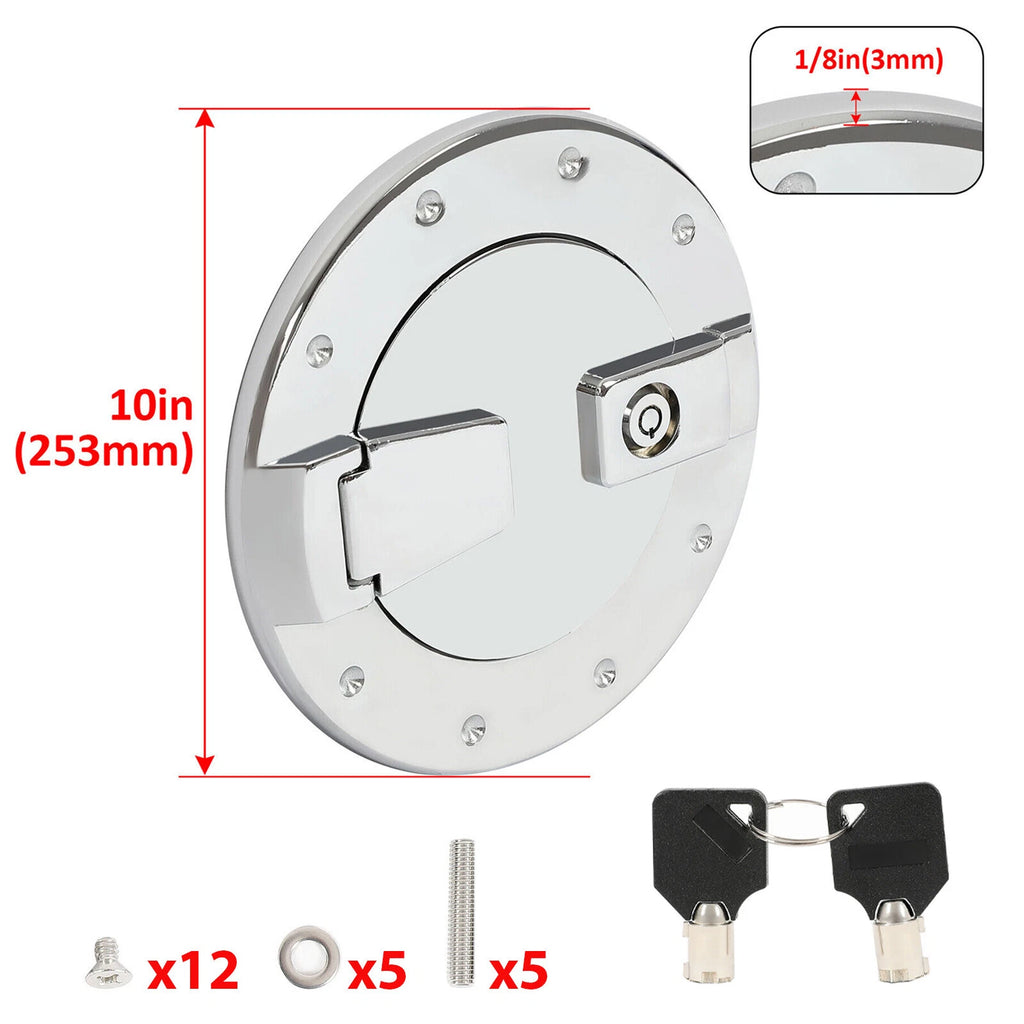 Chrome Fuel Door Locking Gas Tank Cap Cover for Hummer H2 (2003–2009)
