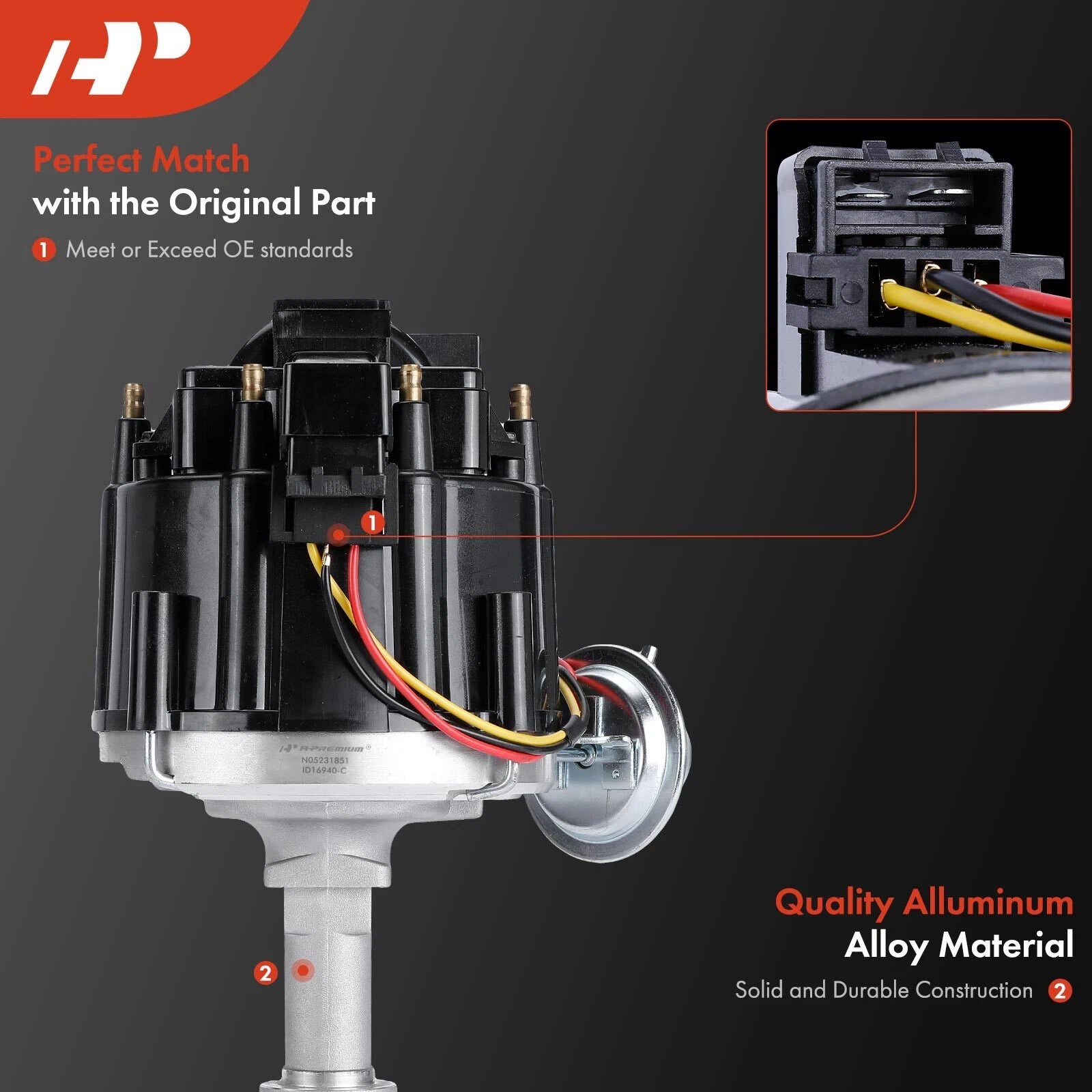 Ignition Distributor with Cap & Rotor for Chevy Malibu Impala Camaro