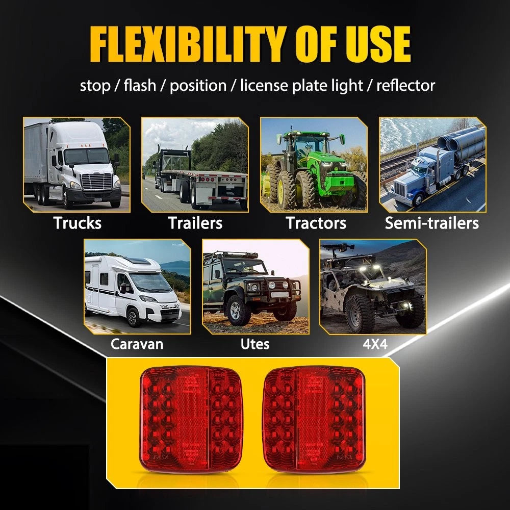 2X LED Magnetic Wireless Trailer Tail Light Kit 7Pin for Truck Trailer
