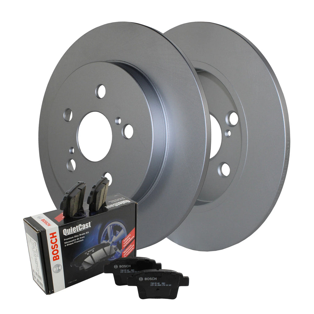 Rear Brake Kit 259mm Rotors & Bosch Ceramic Pads for CT200h, Corolla, Matrix, Prius (2011–2018)