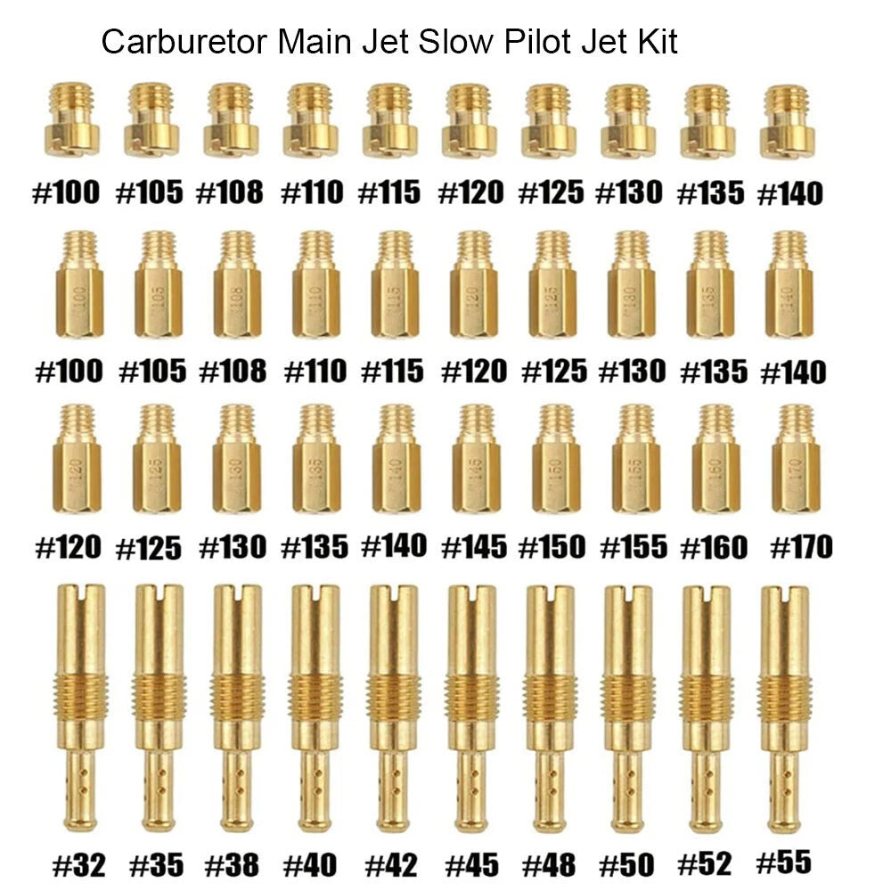 30Pcs Carburetor Main Jet & 10Pcs Slow Jet for PWK Keihin OKO CVK