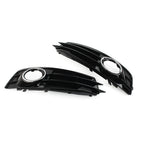 Front Bumper Fog Light Grille Covers with Chrome Ring for Audi A3 (09-12)
