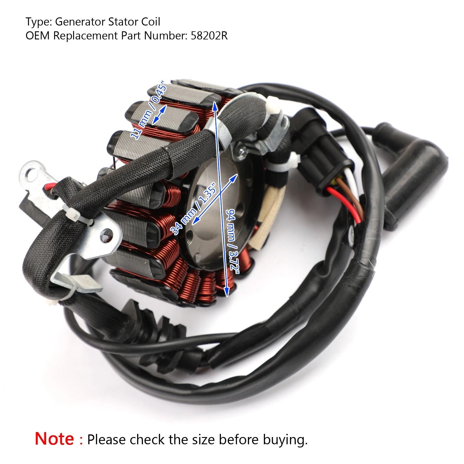 Stator Coil for Piaggio Vespa GTS 125 250 300 GTV 250 300 (2005–2016) #.58202R