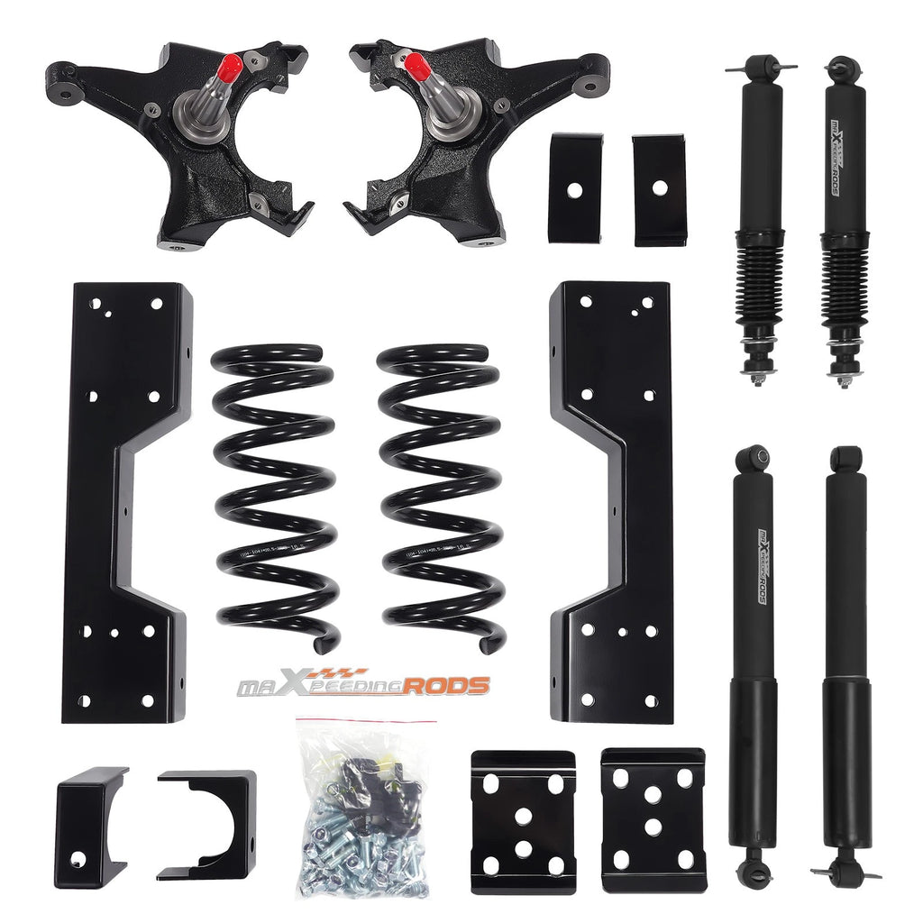 Front 5" +Rear 6" Drop Kit FOR Chevy GMC C1500 88-98 W/1.25" ROTORS V8 w/Shocks