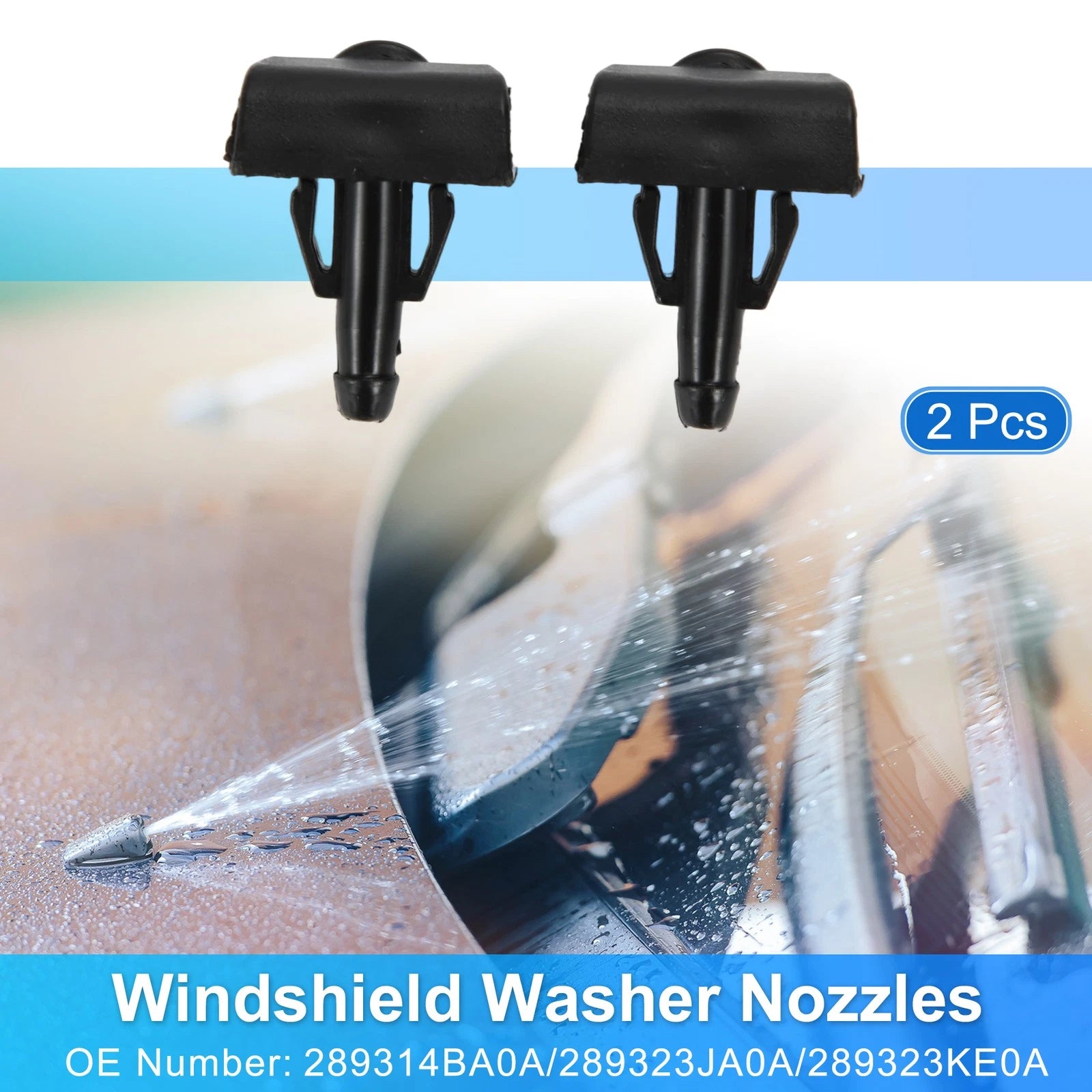 Set of 2 Windshield Washer Nozzles for Nissan Rogue (2014–2020) Replace No. 289314BA0A/289323JA0A