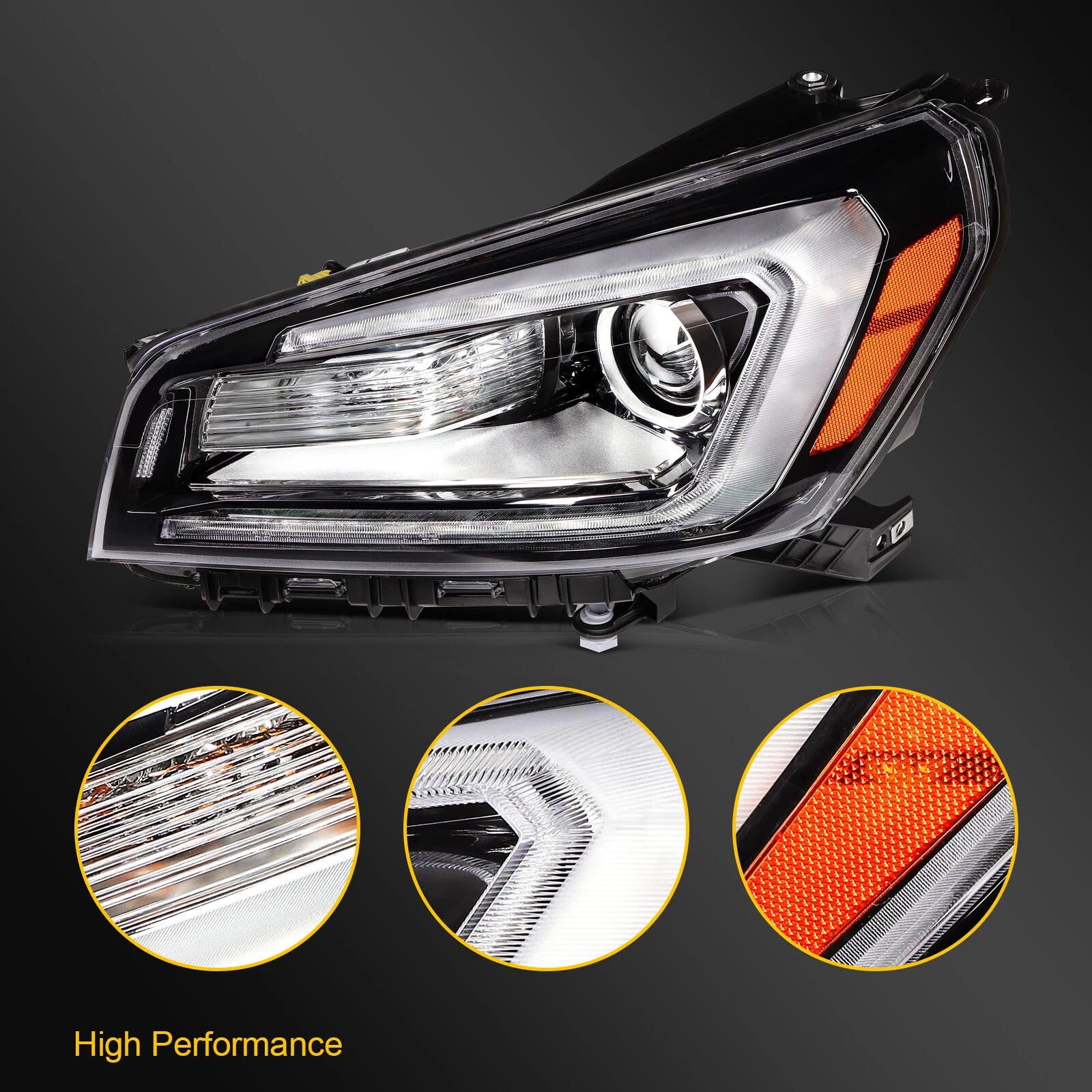 Left Driver Side LED Headlight Assembly for GMC Acadia (2013–2016)