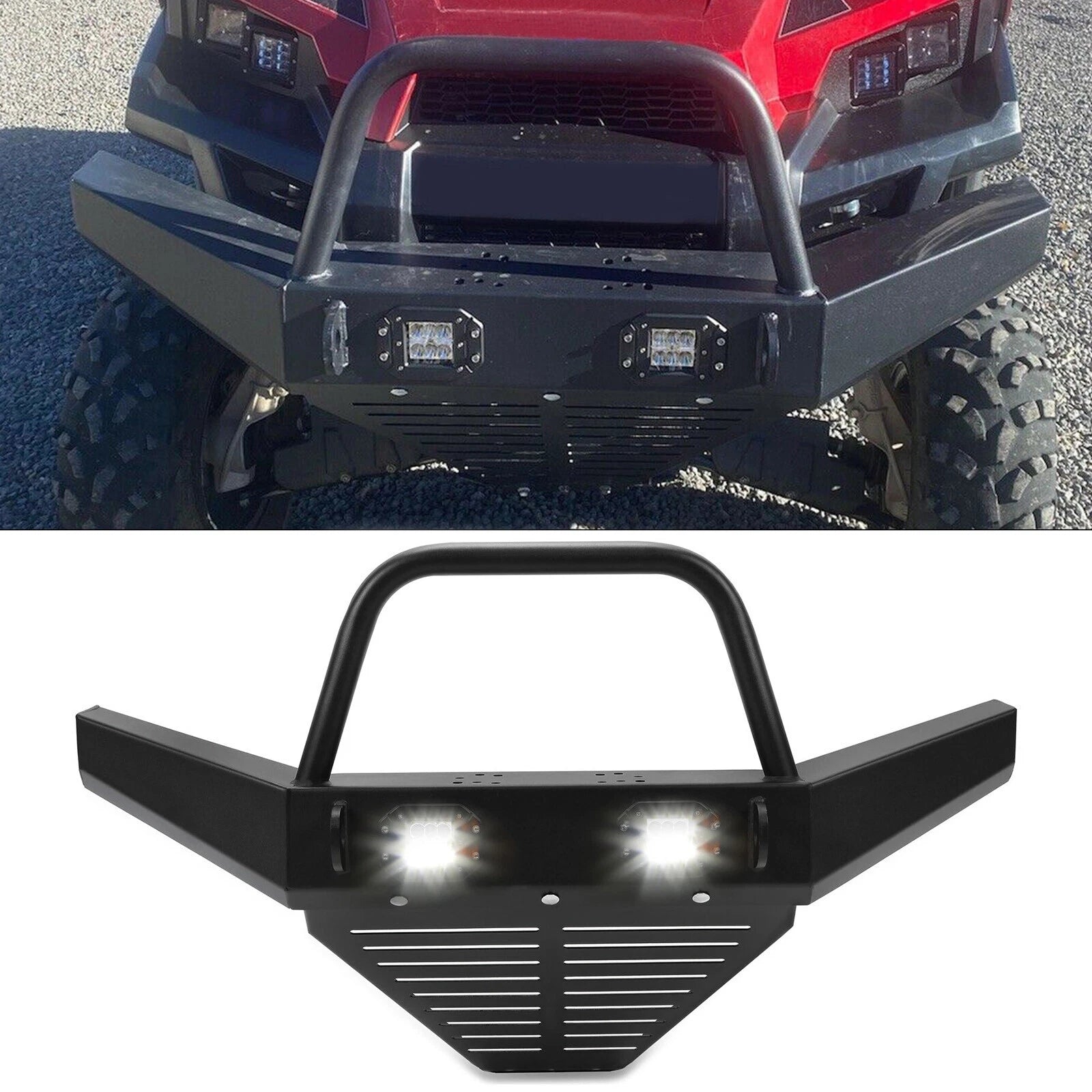 Front Bumper with LED for Polaris Ranger 400 500 570 800 EV ETX (2011–2021)