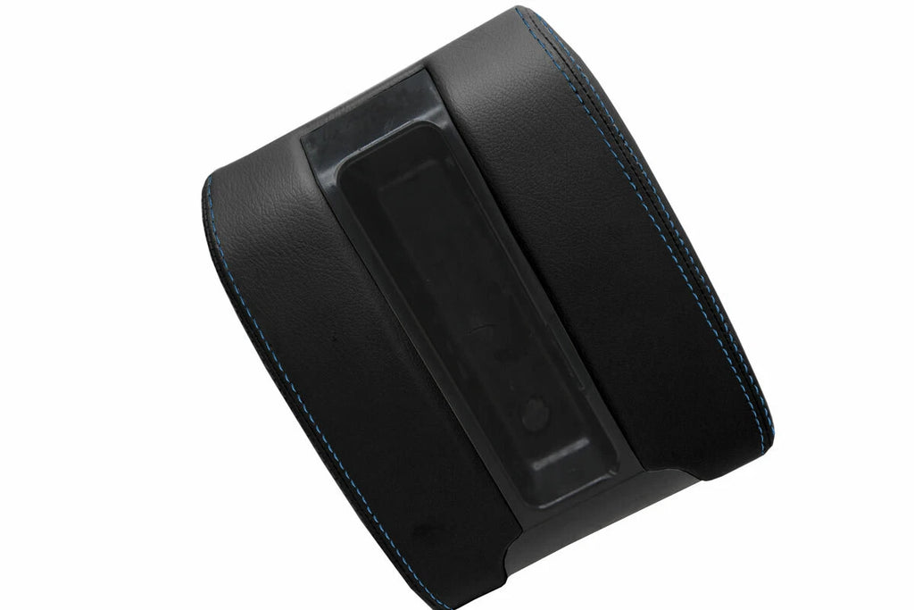 Leather Center Console Lid Armrest Cover for BMW E39 (1997–2003) Blue Stitch