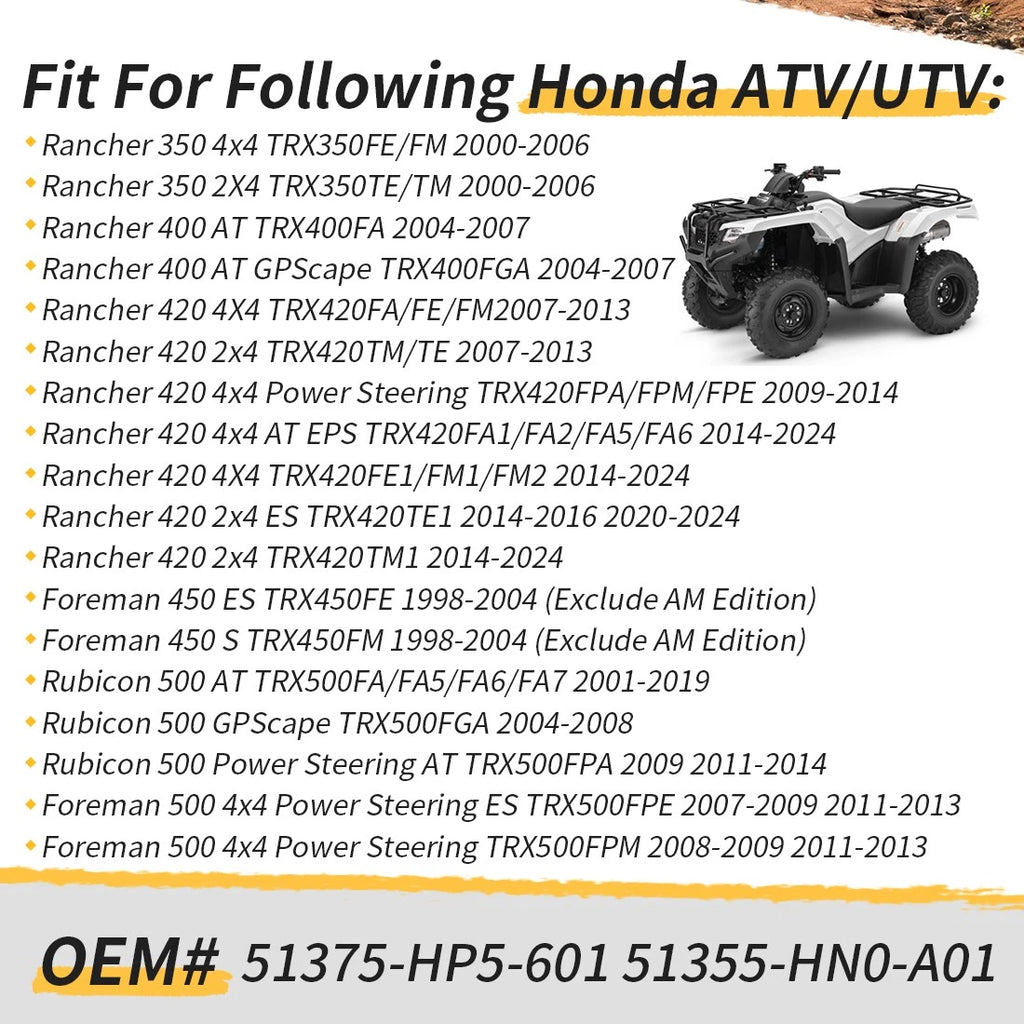 2 Upper or Lower Ball Joints for Honda Pioneer 700 1000 Foreman 500 (2014–2023) 51355-HN0-A01